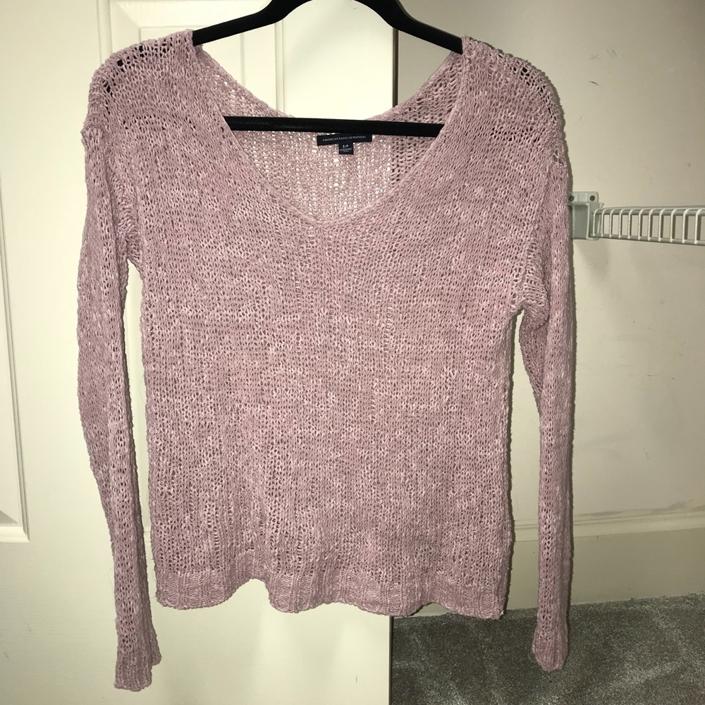 dusty pink american eagle sweater